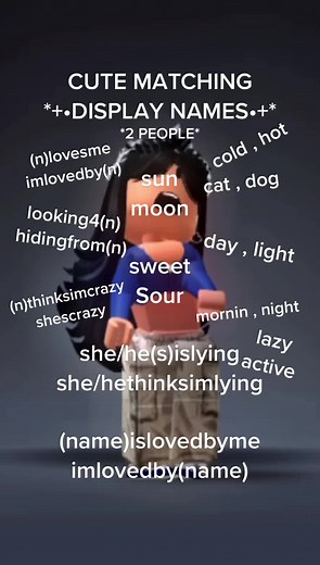 Cute Matching Display Names for Roblox