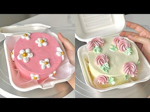 Aesthetic Bento Cake Tutorial | Cute Mini Cake Design For Birthday & Gifting🩷