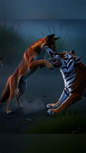 wolf attack deer. Then Tiger attack wolf. ai short #short