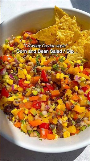 Cowboy Caviar-style Corn Salad / Dip https://lifemadesweeter.com/black-bean-and-corn-salad/