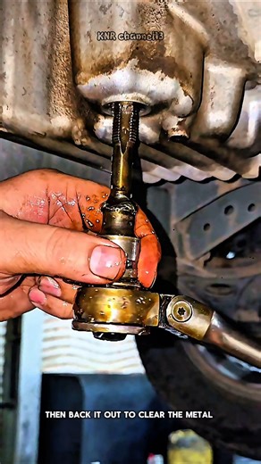How to Fix a Stripped Oil Drain Plug#shorts #satisfying #repair #restoration #mechanic #technique