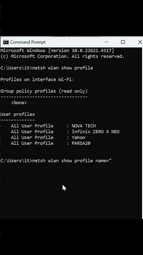 How to find wifi Password using Command Prompet 2026 #shorts #technology #networking #education