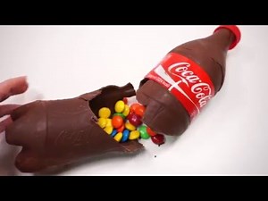 Cómo hacer chocolate Botella Coca Cola con los colores M & M de chocolate