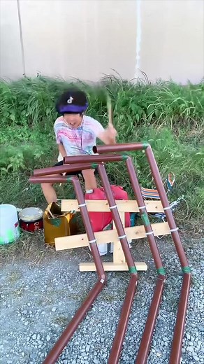 Make Your Own Outdoor Drum Set with Simple Materials