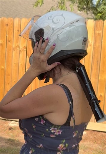 Fearless on my motorcycle, but feminine so my hair matters. With The Hair Guardian, I’m bold, beautiful, and unstoppable. Hair stays protected, clean and styled. #motorcycle #FreedomOnTwoWheels #BraveAndFeminine #HairGuardian #RideWithStyle