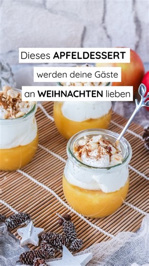 Natascha Storch on Instagram: "Das ist das perfekte Dessert für Weihnachten - ohne Industriezucker und soo extrem lecker. ⭐️⭐️ Speichert euch das Rezept unbedingt ab und testet es aus.❣️❣️ ⠀⠀⠀⠀⠀⠀⠀⠀⠀⠀⠀⠀⠀⠀⠀⠀⠀⠀⠀⠀ ‼️ Zutaten für 12 Gläser ‼️ - 3 mittelgroße Äpfel - 1 Päckchen Vanillepuddingpulver - 350ml Apfelsaft (naturtrüb, ohne Zuckerzusatz) - 250g Magerquark - 250ml Sahnealternative zum Schlagen - 2 Päckchen Sahnesteif - 60g Erythrit - 4TL Zimt - 30g Haselnüsse gehobelt ⠀⠀⠀⠀⠀⠀⠀⠀⠀⠀⠀⠀⠀⠀⠀⠀⠀⠀ ‼️ Zub