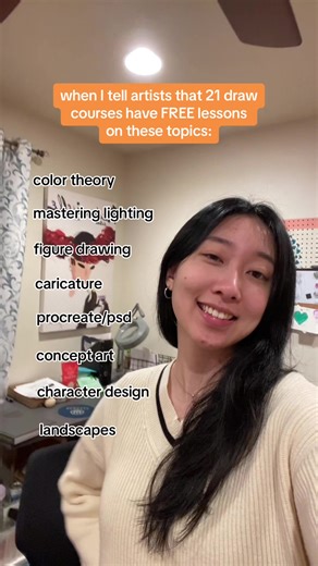 Each course on 21 draw has FREE lessons for you to try out. You don’t even need to sign in 😄 #arttutorial #colortheory #artlighting #procreatetutorial #digitalarttutorial #characterdesigntutorial