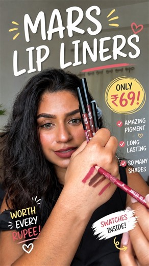 ₹69 Lip Liners That Actually LAST?💄 | Ft. MARS Cosmetics #MARSCosmetics #LipLiner #AffordableMakeup