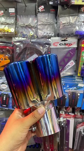 Close-Up of Reflective Car Muffler Design