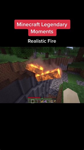 Minecraft Realistic Fire (cre Portemay) #minecraft #moments #trending #realistic