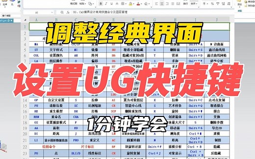 一分钟设置UG快捷键和角色经典界面