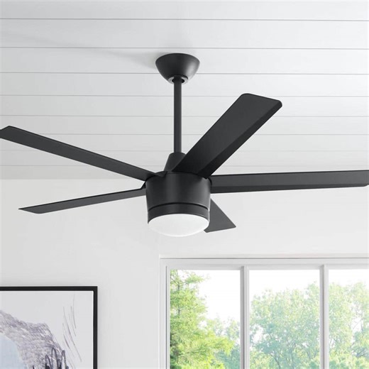 Check The Home Depot's Q&A Before Buying: Home Decorators Collection Merwry 52 in. Integrated LED Indoor Matte Black Ceiling Fan with HubSpace Remote Control Works with Google and Alexa