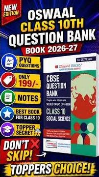 Oswaal question bank class 10 social science 2026-27 #oswaal #cbse #oswaalquestionbank #class10