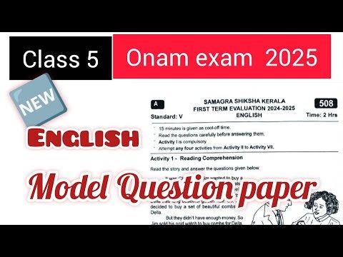 Class 5 english Onam exam 2025 Model Question paper