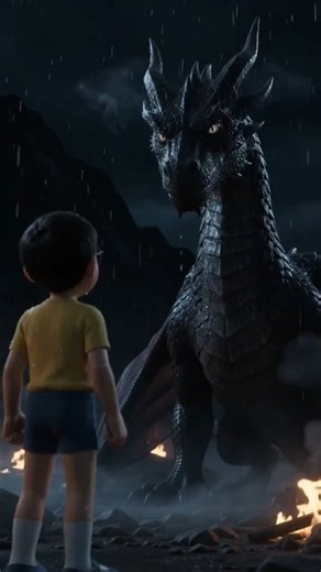 1 Million views complete 🥺 🥺 Nobita vs Huge Dragon -😱🐉 , Kiya Nobita dar gya? | Noby & Domo`
