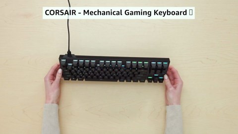 Corsair K60 RGB TKL RGB Tenkeyless Optical-Mechanical Wired Gaming Keyboard - OPX Switches - Polycarbonate Keycaps - iCUE Compatible - QWERTY NA Layout - Black