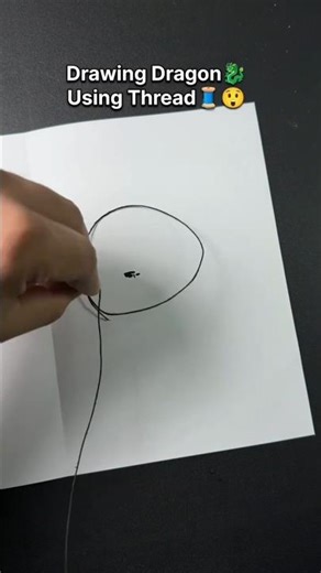 drawing dragon using thread 😱🔥#science #respect #experiment #physics #shotrs #fypシ #fpyシ