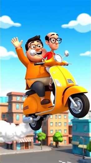 Moto and Patlo are flying high in the sky 🛫☁️ Full of,crazy cartoon moments! Watch till the end 😂✨