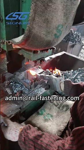Railroad spike production-Chisel point forming #railroadspike