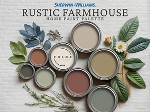 Rustic Farmhouse Home Paint Palette, Sherwin Williams 2024, Whole House Color Scheme, Trendy Interior Paint Design, Cottage & Vintage Vibes - Etsy