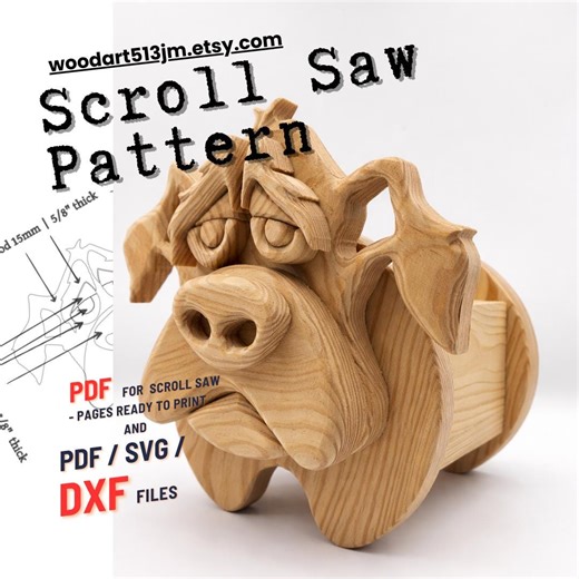 Scroll Saw Dog No.19 Planter & Money Box | Woodworking PDF/SVG/DXF - Etsy
