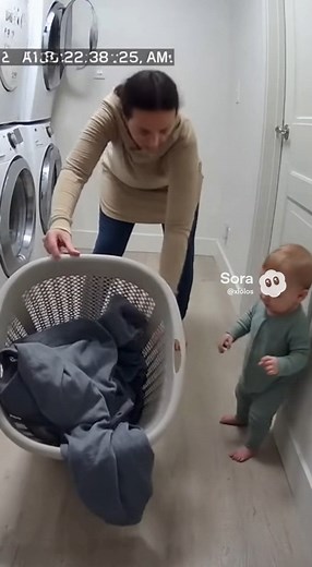 3.9K views · 21 reactions | Baby Nearly Tips Laundry Basket #fblifestyle #viral #baby #reels | Hairstyle mens | Facebook