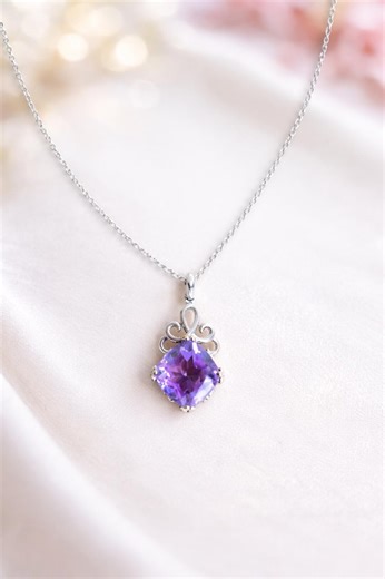 Natural Amethyst Necklace - Etsy