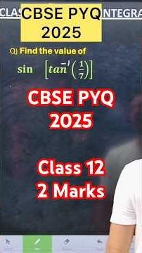 Q) Find the value of 𝐬𝐢𝐧^(−𝟏) [𝒕𝒂𝒏 ( 𝟏/𝟕)] #inversetrigonometry #cbse2027 #class12maths cbs