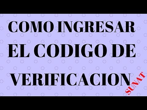 como ingresar codigo de verificación sunat