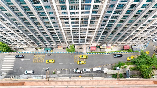 A jaw dropping view looking straight down from a massive skyscraper