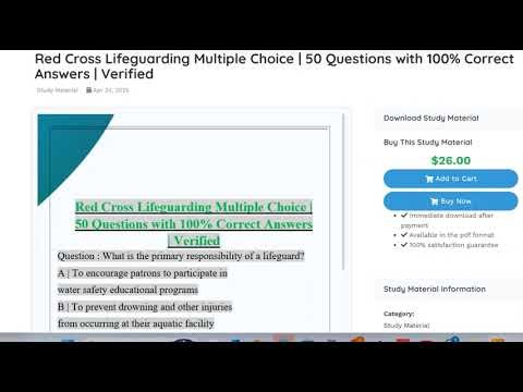 Red Cross Lifeguarding Multiple Choice