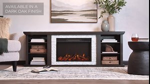 Real Flame Kenai 72" Slim Electric Fireplace TV Stand for TVs up to 70 inches, Entertainment Center with Adjustable Shelves and Storage, Living Room TV Stand with Fireplace, Remote Control, Timer