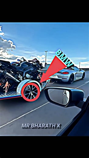 Porsche Tows Two BMW Bikes🤩🔥#shorts #bmw