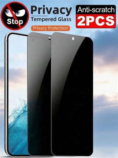 2pcs 9H Hardness Tempered Glass Screen Protector For Samsung Galaxy S26 S25 S24 Ultra FE A57 A37 A56 A36 A26 A17 A07, Privacy Protection For Office And Commute, Full Coverage, Anti-Explosion, Anti-Scratch, Anti-Peeping, Not Support Fingerprint Unlock | SHEIN