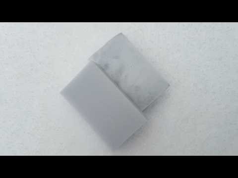 Magic erasers (dry & soapy) with snow ripping ASMR #sponge