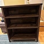 BON AUGURE Small Bookshelf, 3 Tier Black Book Shelf, Farmhouse Storage Bookcase, Short Wooden Book Cases for Small Space, Office, Bedroom, Living Room (Black Oak)