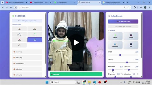 #ai #virtualtryon #ar #aifashion #fashiontech #computervision #opencv #mediapipe #python #artificialintelligence #augmentedreality #futureoffashion #techinnovation #viraltech | GAURAV KUMAR JAIN