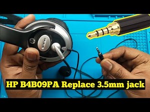 HP B4B09PA Wired Over The Ear Headphone with Mic.