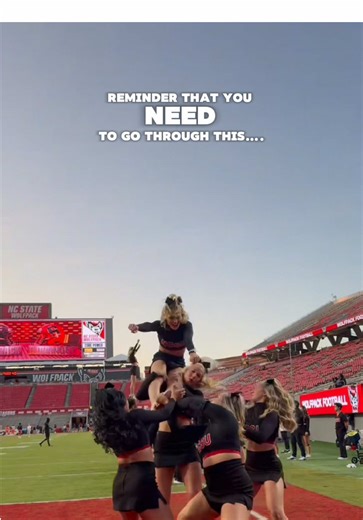 If you’ve worked with me, you know I always say “All reps are good reps, even the bad ones” I don’t want to hide this part of the process by only showing the perfect “smacked” stunts…. Failure is the foundation of getting skills consistent. My group started out learning a back handspring double up at the beginning of the season and we put in rep after rep, inside and outside of practice until dropping wasn’t a thought in our minds anymore. We figured out every version of that skill by doing it a