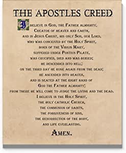 The Apostles Creed Prayer Wall Art, 11"x14" Unframed Print - Stunning Version of Catholic 2011 Version, Religious Inspirational Room Wall Decor for any Spiritual Home