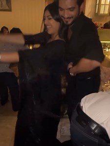 Couple goals with Arjun Bijlani and his wife at Mouni Roy and Suraj Nambiar's after wedding party. Take a look!! | Nevanta