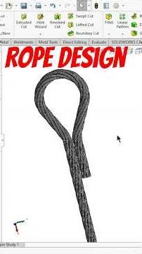 Rope Design in solidworks #shorts #ytshorts #solidworks #malviyacadsolution