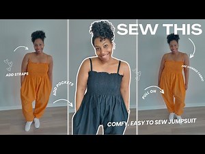 diy easy to sew pull on jumpsuit | no pattern required | sewing | learn to sew