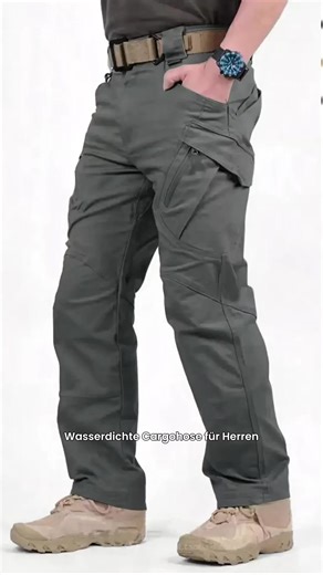 Herren Solide Farbe Mehrtaschen-Cargohosen, Locker Street Fashion Lässige Bequeme Wasserdichte Taktik-Hosen für Outdoor-Aktivitäten, Herren Hosen für alle Jahreszeiten