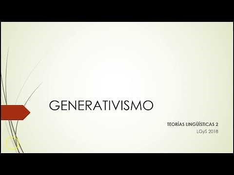 Teorías lingüísticas 2. Generativismo