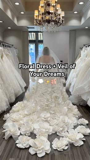 Floral Dress + Veil of Your Dreams by Nicole + Felicia