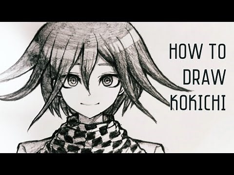 How to draw Kokichi Oma step by step