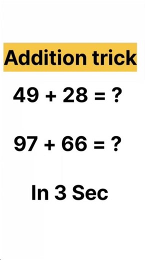 Easy Addition Trick 👍 #mathshorts