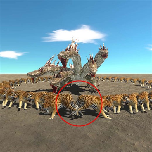 100 Tigers vs Hydra - Animal Revolt Battle Simulator | RP. Gaming