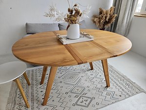 Round Transformable Dining Table | Adjustable Height Coffee Table | Expandable Solid Wood Table for Kitchen & Living Room | Handmade Table - Etsy UK